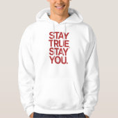 Stay True Stay You Red Bold Typography パーカ (正面)