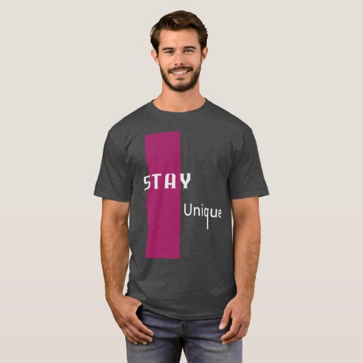 Stay Unique Modern Graphic Art with Bold Pink Tシャツ (正面フル)