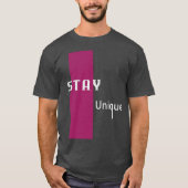 Stay Unique Modern Graphic Art with Bold Pink Tシャツ (正面)