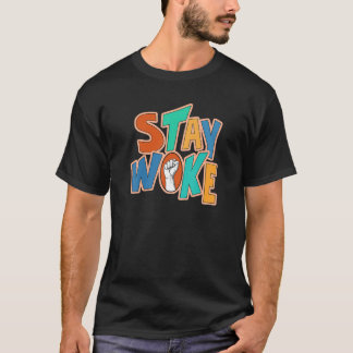 Stay Wake Black History Month 誇りを持った Afro Africa M Tシャツ