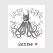 Stay Weird Catopus Cat and Octopus Mashup シール (シート)