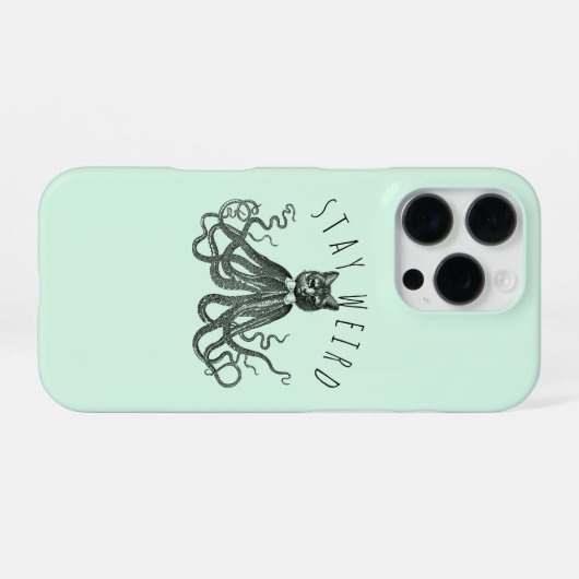 Stay Weird Catopus Cat and Octopus Mashup iPhoneケース (裏面横)