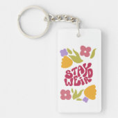 Stay Weird Floral Acrylic Keychain キーホルダー (正面)