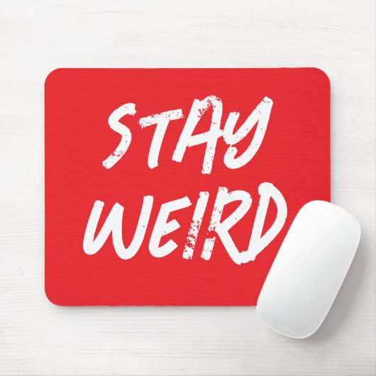 STAY WEIRD funny red mouse pad for computer マウスパッド (マウス)