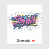 「Stay Wild」 – グラフィティ鮮やか・スタイル文字デザイン シール (シート)