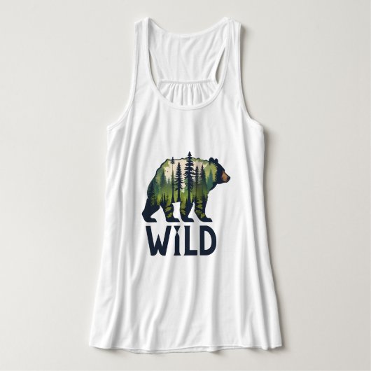 Stay Wild Bear Tee - Adventure Awaits! タンクトップ (デザイン正面)