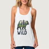 Stay Wild Bear Tee - Adventure Awaits! タンクトップ (正面)