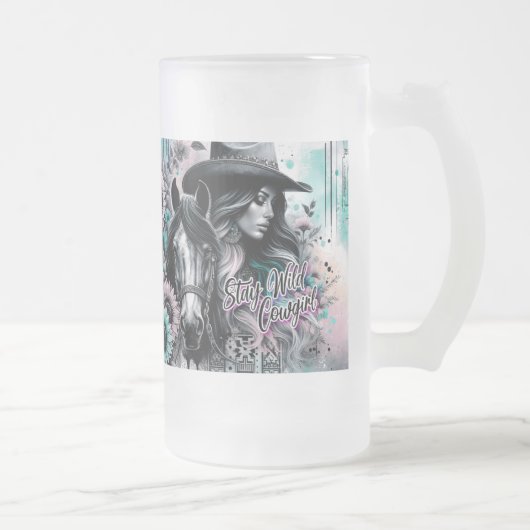 Stay Wild Cowgirl Frosted Mug フロストグラスビールジョッキ (右)