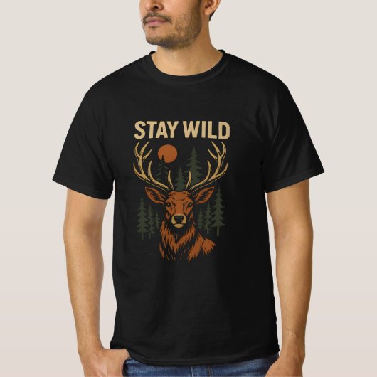 Stay Wild Deer Tシャツ (正面)
