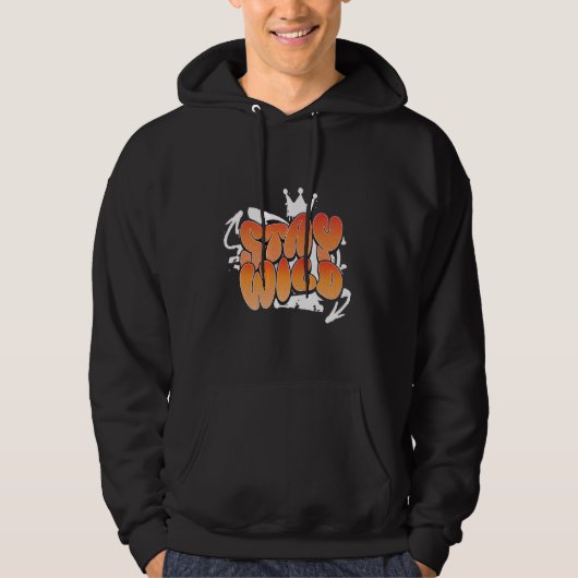 "STAY WILD" hoodie パーカ (正面)