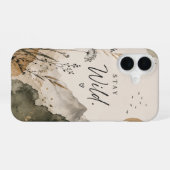 Stay Wild iPhone Case | Minimalist Botanical Phone 16ケース (裏面横)