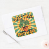 Stay wild leafy Botanical Plant スクエアシール (封筒)