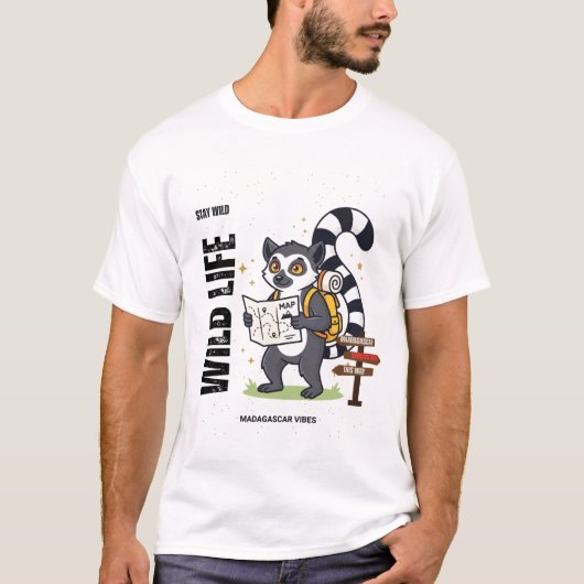 Stay Wild Lemur Life - Madagascar Vibes Cute lemur Tシャツ (正面)