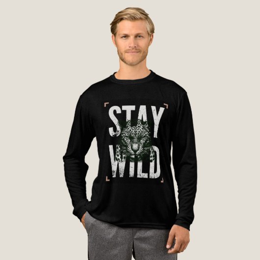 Stay Wild Leopard Face T-Shirt Design トライブレンドＴシャツ (正面全体)