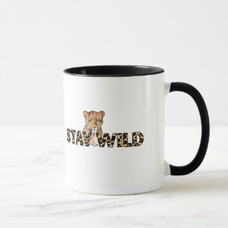 Stay Wild - Leopard Print with Cheetah Head マグカップ
