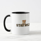 Stay Wild - Leopard Print with Cheetah Head マグカップ (左)