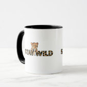 Stay Wild - Leopard Print with Cheetah Head マグカップ (正面左)