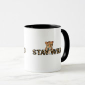 Stay Wild - Leopard Print with Cheetah Head マグカップ (正面右)