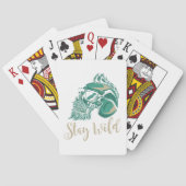 Stay Wild Modern Bearded Skull トランプ (裏面)