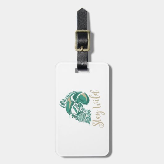 Stay Wild Modern Bearded Skull ラゲッジタグ (正面縦)