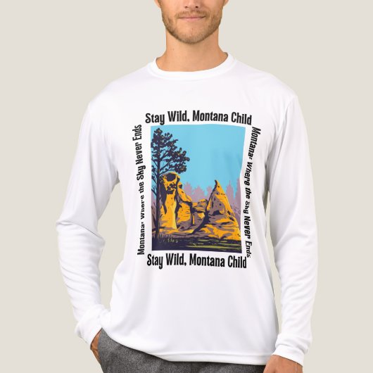 Stay Wild, Montana Child | Rustic Western Nature  トライブレンドＴシャツ (正面)