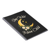 Stay Wild Moon Child | Boho Crescent Moon with Dai ノートブック (右側)