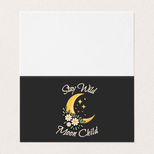 Stay Wild Moon Child | Boho Crescent Moon with Dai 名刺 (外部フラット)