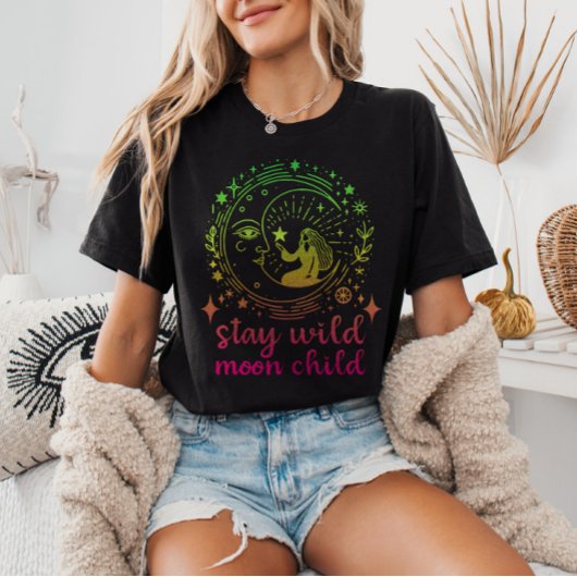Stay Wild Moon Child Gradient Celestial Witchy Tシャツ