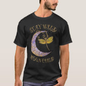 Stay Wild Moon Child Hippie Crescent Moon Dragonfl Tシャツ (正面)