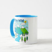 Stay Wild Mountain River Kids Art Design マグカップ (正面左)