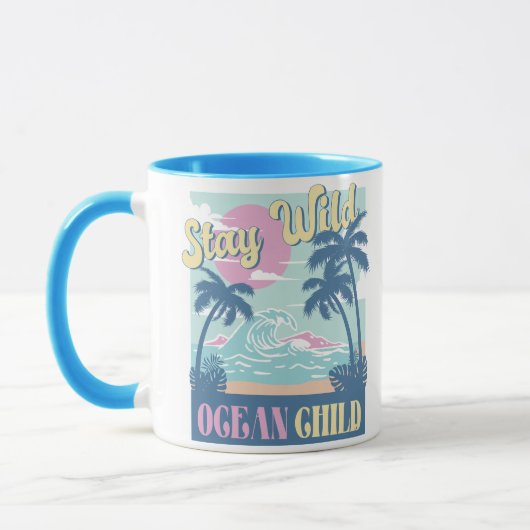 "Stay Wild Ocean Child - Plage vintage マグカップ (左)