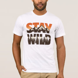Stay Wild Vintage Mountain Forest Adventure Tシャツ