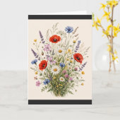Stay Wild | Vintage Wild Herbs Botanical Design カード (黄色い花)