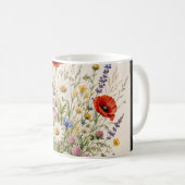 Stay Wild | Vintage Wild Herbs Botanical Design コーヒーマグカップ (正面右)