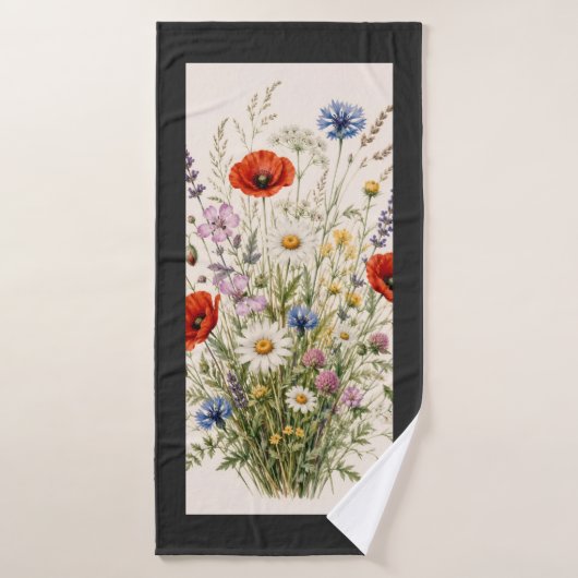 Stay Wild | Vintage Wild Herbs Botanical Design バスタオル (バスタオル)