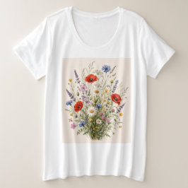 Stay Wild | Vintage Wild Herbs Botanical Design プラスサイズTシャツ