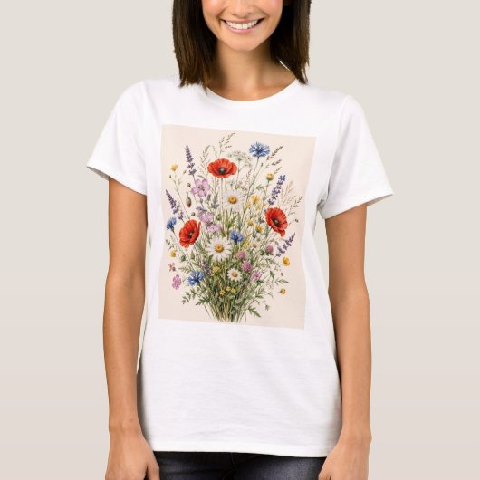 Stay Wild | Vintage Wild Herbs Botanical Design Tシャツ (正面)