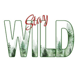 Stay Wild Watercolor Forest Pine Trees Nature Typo Tシャツ