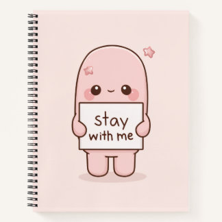 Stay With Me Aesthetic Quote Design Romantic  ノートブック