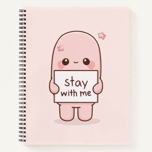 Stay With Me Aesthetic Quote Design Romantic  ノートブック (正面)
