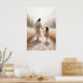 Stay With me Jesus and Children Jesus and Girl ポスター (キッチン)