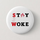 STAY WOKE button 缶バッジ (正面)