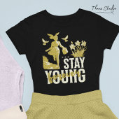 Stay Young Forever Happy Girl'ランニングs in a Garden Tシャツ