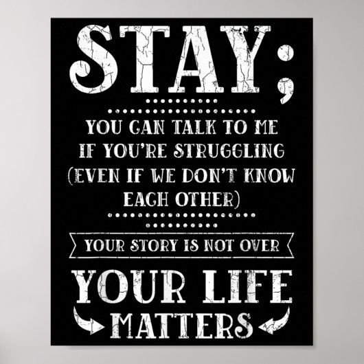 Stay Your Life S自殺防止認識度Garp ポスター (正面)