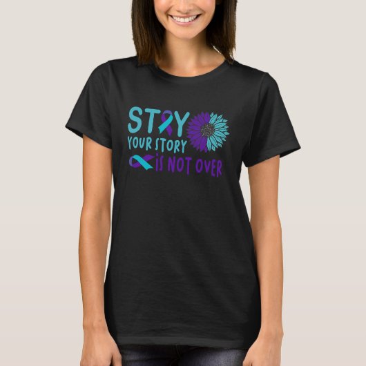 Stay Your Story Is Not Over  Sunflower Suicide Awa Tシャツ (正面)