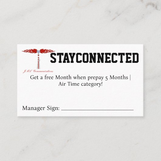 STAYCONNECTED クーポン 名刺 (正面)