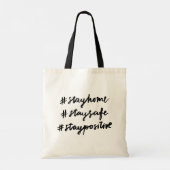 #stayhome #staysafe #staypositive トートバッグ (裏面)