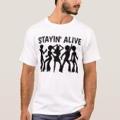 STAYIN' ALIVEヴィンテージディスコTシャツ Tシャツ (正面)
