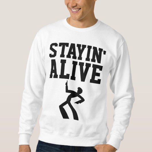 STAYIN'ALIVE、ヴィンテージ1970年代誕生日Tシャツ スウェットシャツ (正面)