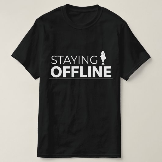 STAYING OFFLINE Fish Icon Graphic for Anglers  Tシャツ (デザイン正面)
